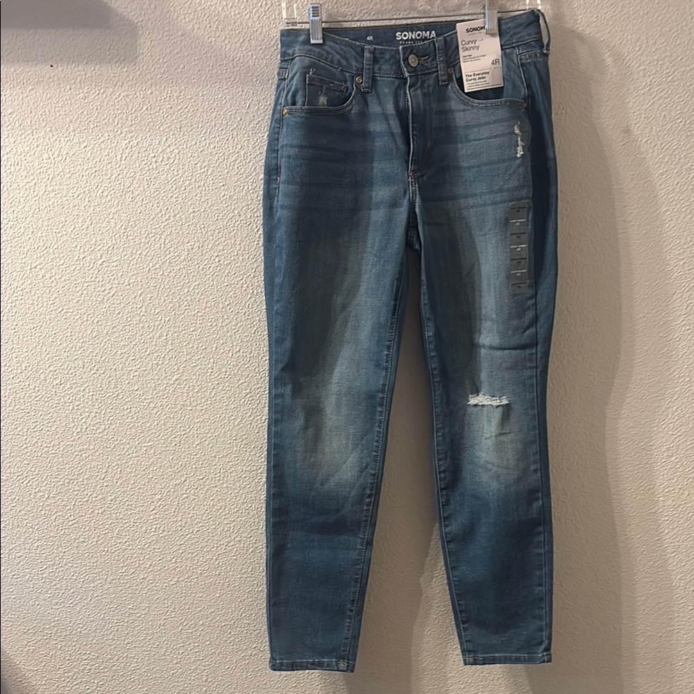 Sonoma Distressed Blue Jeans curvy skinny size 4R